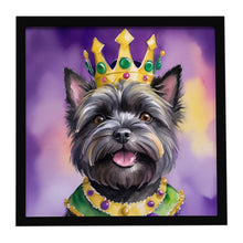 Load image into Gallery viewer, Cairn Terrier King of Mardi Gras Framed Metal Print