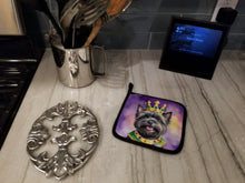 Load image into Gallery viewer, Cairn Terrier King of Mardi Gras Pot Holders - Set of 2 Decorative Kitchen Helpers | Made in the USA