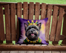 Load image into Gallery viewer, Cairn Terrier King of Mardi Gras Throw Pillow - 14x14 Decorative Pillow – Art for Your Home &amp; Patio