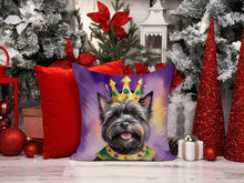 Load image into Gallery viewer, Cairn Terrier King of Mardi Gras Throw Pillow - 14x14 Decorative Pillow – Art for Your Home &amp; Patio