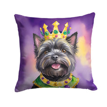 Load image into Gallery viewer, Cairn Terrier King of Mardi Gras Throw Pillow - 14x14 Decorative Pillow – Art for Your Home &amp; Patio