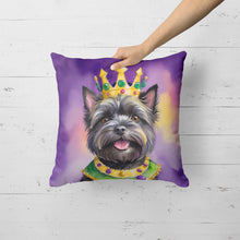 Load image into Gallery viewer, Cairn Terrier King of Mardi Gras Throw Pillow