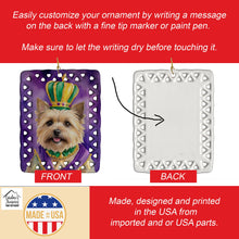 Load image into Gallery viewer, Cairn Terrier King of Mardi Gras Porcelain Ornament