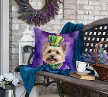 Load image into Gallery viewer, Cairn Terrier King of Mardi Gras Throw Pillow