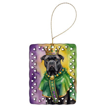 Load image into Gallery viewer, Cane Corso King of Mardi Gras Porcelain Ornament