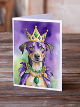 Load image into Gallery viewer, Catahoula King of Mardi Gras Greeting Cards - Blank Note Cards – 8-Pack of Artist-Designed Cards with Envelopes