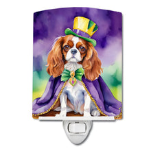 Load image into Gallery viewer, Cavalier Spaniel King of Mardi Gras Ceramic Night Light