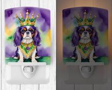 Load image into Gallery viewer, Cavalier Spaniel King of Mardi Gras Ceramic Night Light