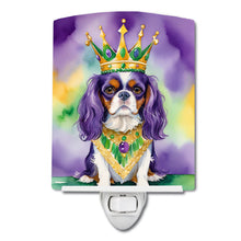 Load image into Gallery viewer, Cavalier Spaniel King of Mardi Gras Ceramic Night Light