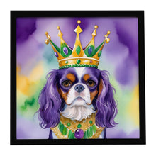 Load image into Gallery viewer, Cavalier Spaniel King of Mardi Gras Framed Metal Print
