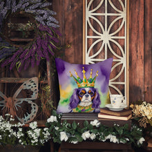 Load image into Gallery viewer, Cavalier Spaniel King of Mardi Gras Throw Pillow - 14x14 Decorative Pillow – Art for Your Home &amp; Patio