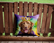 Load image into Gallery viewer, Chesapeake Bay Retriever King of Mardi Gras Throw Pillow - 14x14 Decorative Pillow – Art for Your Home &amp; Patio