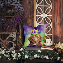 Load image into Gallery viewer, Chesapeake Bay Retriever King of Mardi Gras Throw Pillow - 14x14 Decorative Pillow – Art for Your Home &amp; Patio