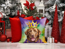 Load image into Gallery viewer, Chesapeake Bay Retriever King of Mardi Gras Throw Pillow