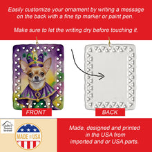 Load image into Gallery viewer, Chihuahua King of Mardi Gras Porcelain Ornament