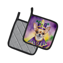 Load image into Gallery viewer, Chihuahua King of Mardi Gras Pot Holders - Set of 2 Decorative Kitchen Helpers | Made in the USA