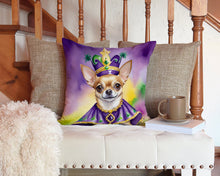 Load image into Gallery viewer, Chihuahua King of Mardi Gras Throw Pillow - 14x14 Decorative Pillow – Art for Your Home &amp; Patio