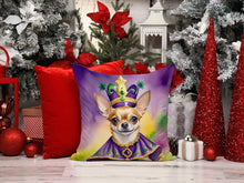Load image into Gallery viewer, Chihuahua King of Mardi Gras Throw Pillow