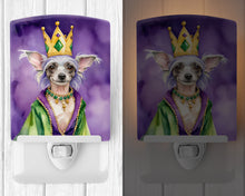 Load image into Gallery viewer, Chinese Crested King of Mardi Gras Ceramic Night Light