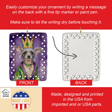Load image into Gallery viewer, Chinese Crested King of Mardi Gras Porcelain Ornament