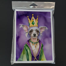 Load image into Gallery viewer, Chinese Crested King of Mardi Gras Greeting Cards - Blank Note Cards – 8-Pack of Artist-Designed Cards with Envelopes