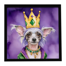 Load image into Gallery viewer, Chinese Crested King of Mardi Gras Framed Metal Print