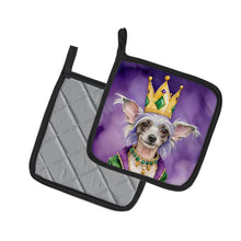 Load image into Gallery viewer, Chinese Crested King of Mardi Gras Pot Holders - Set of 2 Decorative Kitchen Helpers | Made in the USA