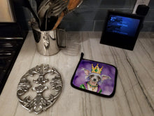 Load image into Gallery viewer, Chinese Crested King of Mardi Gras Pot Holders - Set of 2 Decorative Kitchen Helpers | Made in the USA