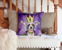 Load image into Gallery viewer, Chinese Crested King of Mardi Gras Throw Pillow - 14x14 Decorative Pillow – Art for Your Home &amp; Patio