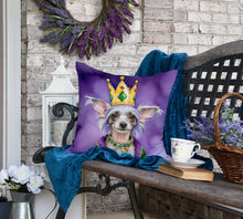 Load image into Gallery viewer, Chinese Crested King of Mardi Gras Throw Pillow