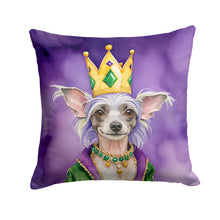 Load image into Gallery viewer, Chinese Crested King of Mardi Gras Throw Pillow