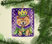 Load image into Gallery viewer, Chow Chow King of Mardi Gras Porcelain Ornament