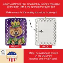 Load image into Gallery viewer, Chow Chow King of Mardi Gras Porcelain Ornament