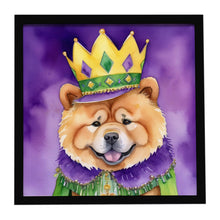 Load image into Gallery viewer, Chow Chow King of Mardi Gras Framed Metal Print
