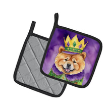 Load image into Gallery viewer, Chow Chow King of Mardi Gras Pot Holders - Set of 2 Decorative Kitchen Helpers | Made in the USA