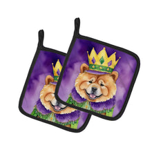 Load image into Gallery viewer, Chow Chow King of Mardi Gras Pot Holders - Set of 2 Decorative Kitchen Helpers | Made in the USA