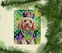 Load image into Gallery viewer, Cockapoo King of Mardi Gras Porcelain Ornament