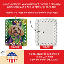 Load image into Gallery viewer, Cockapoo King of Mardi Gras Porcelain Ornament
