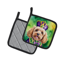 Load image into Gallery viewer, Cockapoo King of Mardi Gras Pot Holders - Set of 2 Decorative Kitchen Helpers | Made in the USA