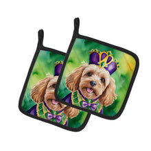 Load image into Gallery viewer, Cockapoo King of Mardi Gras Pot Holders - Set of 2 Decorative Kitchen Helpers | Made in the USA