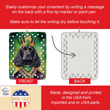 Load image into Gallery viewer, Cocker Spaniel King of Mardi Gras Porcelain Ornament