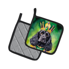 Load image into Gallery viewer, Cocker Spaniel King of Mardi Gras Pot Holders - Set of 2 Decorative Kitchen Helpers | Made in the USA