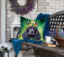 Load image into Gallery viewer, Cocker Spaniel King of Mardi Gras Throw Pillow