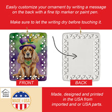 Load image into Gallery viewer, Cocker Spaniel King of Mardi Gras Porcelain Ornament