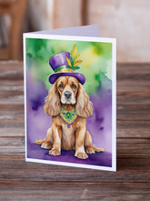 Load image into Gallery viewer, Cocker Spaniel King of Mardi Gras Greeting Cards - Blank Note Cards – 8-Pack of Artist-Designed Cards with Envelopes
