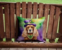 Load image into Gallery viewer, Cocker Spaniel King of Mardi Gras Throw Pillow - 14x14 Decorative Pillow – Art for Your Home &amp; Patio