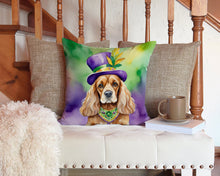Load image into Gallery viewer, Cocker Spaniel King of Mardi Gras Throw Pillow - 14x14 Decorative Pillow – Art for Your Home &amp; Patio