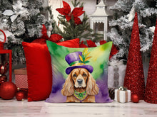 Load image into Gallery viewer, Cocker Spaniel King of Mardi Gras Throw Pillow - 14x14 Decorative Pillow – Art for Your Home &amp; Patio