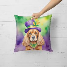 Load image into Gallery viewer, Cocker Spaniel King of Mardi Gras Throw Pillow