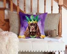 Load image into Gallery viewer, Cocker Spaniel King of Mardi Gras Throw Pillow - 14x14 Decorative Pillow – Art for Your Home &amp; Patio
